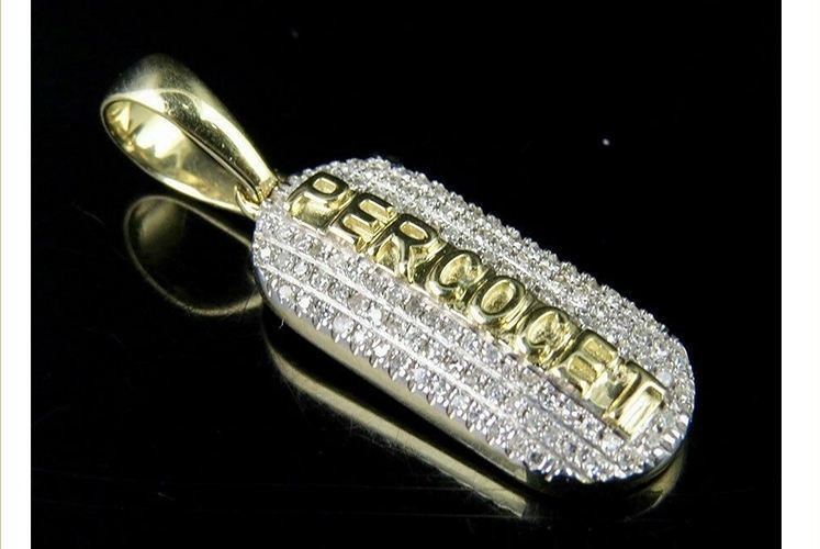1 CT 925 Silver VS Unisex Custom Medicine Pill Tablet Natural Moissanit Pendant