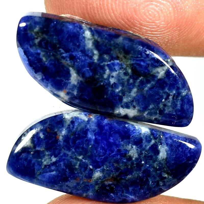 Earring Pair ! Multi Sodalite Fancy Cabochon Nice Gemstones 27.20Cts.