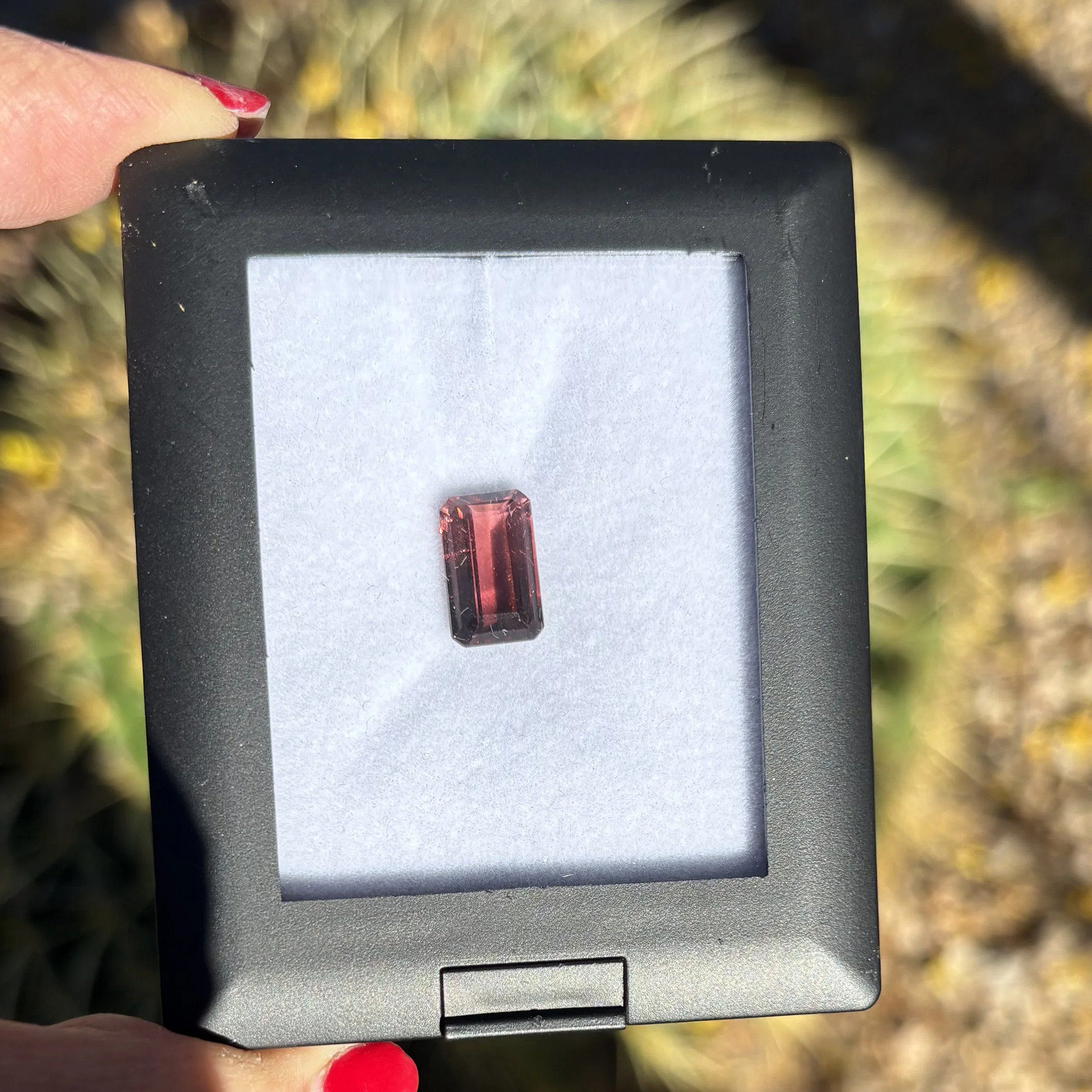 4.11ct Emerald Cut Rubellite Tourmaline Loose Gemstone 12.41×7.82mm
