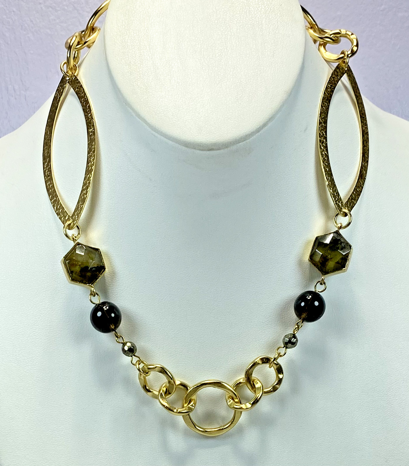 Stephanie Kantis Peace Necklace 24k Gold Plated NWT