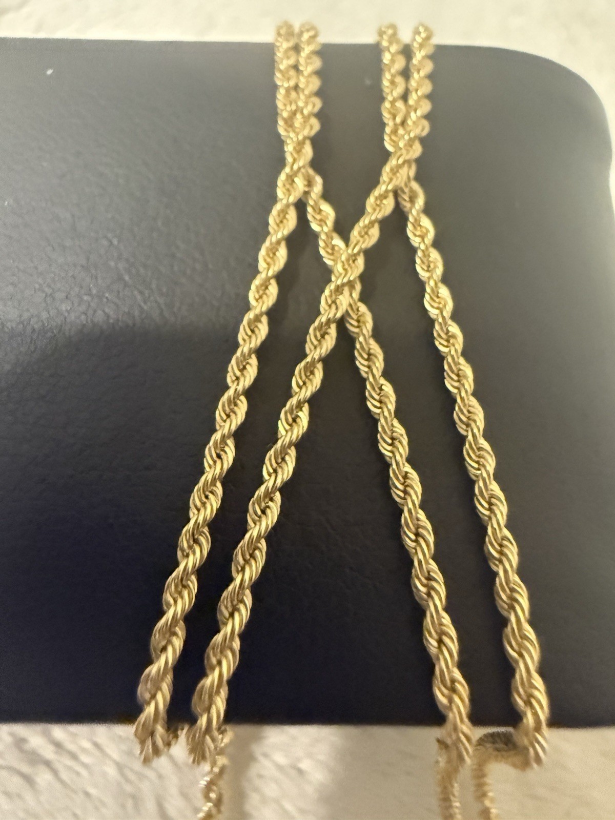 10kt Solid Yellow Gold Rope Chain 24” Inch 1.5mm Necklace Brand New Stamped