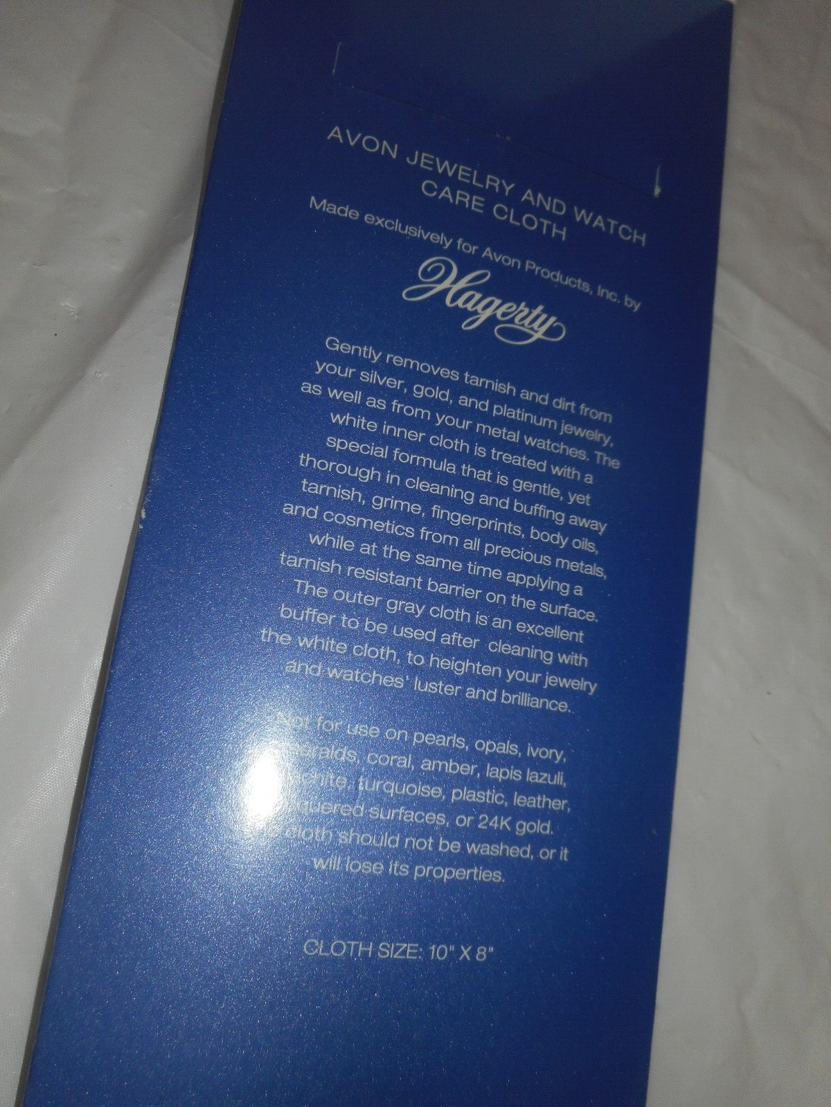 Avon Exclusive Hagerty Jewelry & Watch Care Cloth Binded Original Box 10×8