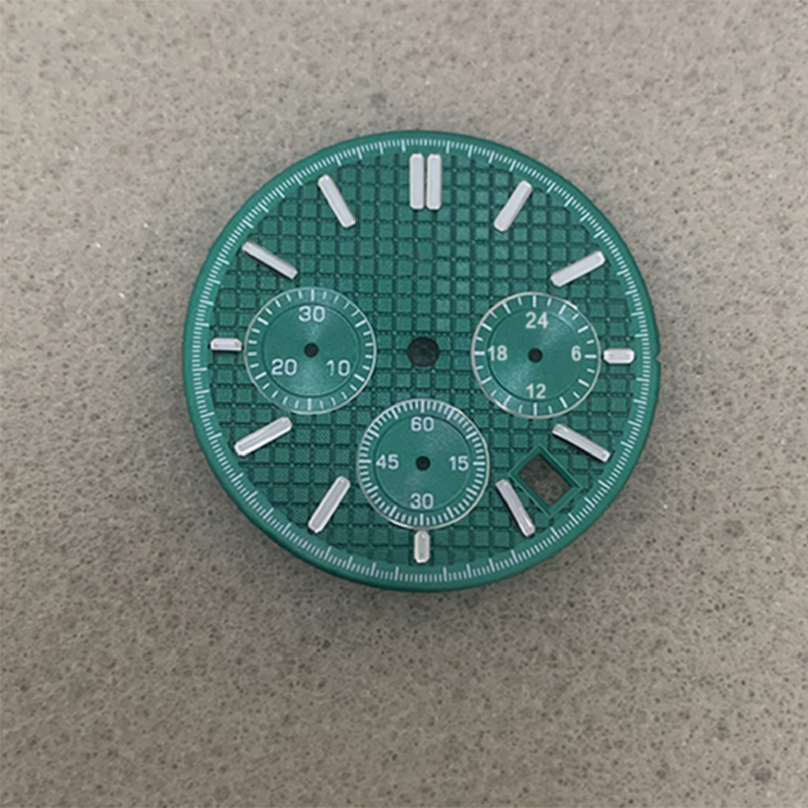 31.8mm Watch Dial Silver Watch Hands Green Luminous for Vk63 Movement