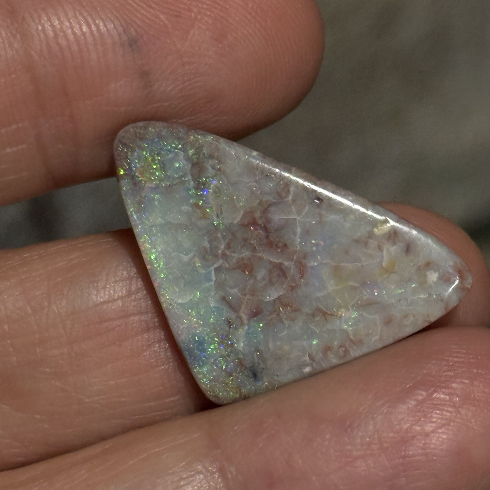11.6ct 29x18x3.5mm Unique Mintabee Australian Opal Triangle Cabochon Gem