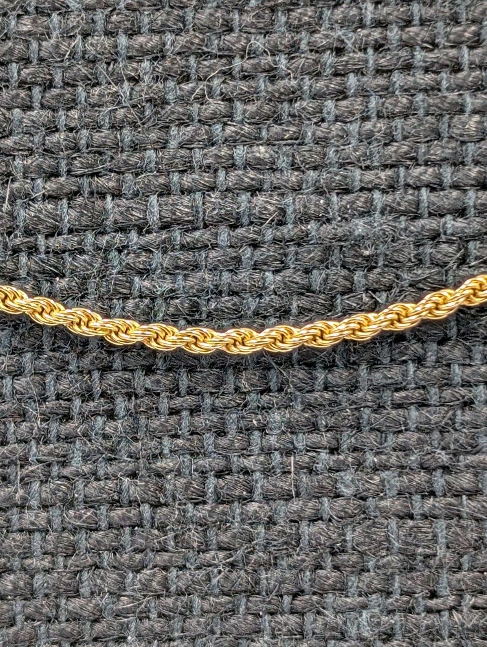 Danecraft Yellow Gold Plated Sterling Silver 1.5mm Rope Chain Necklace 18″ 3.2g