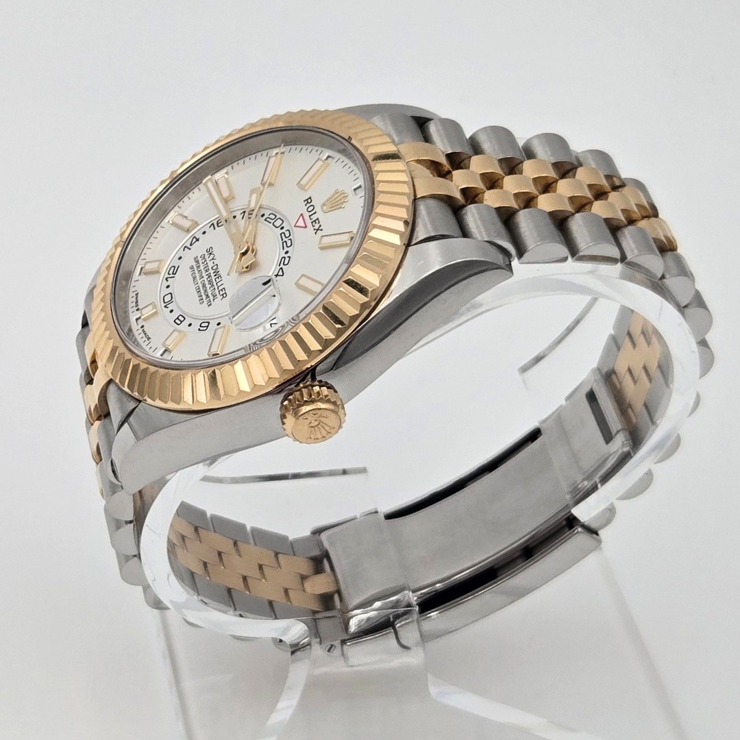 Rolex Sky-Dweller 336933 White Dial Jubilee Two Tone Gold Watch Box Papers 2024