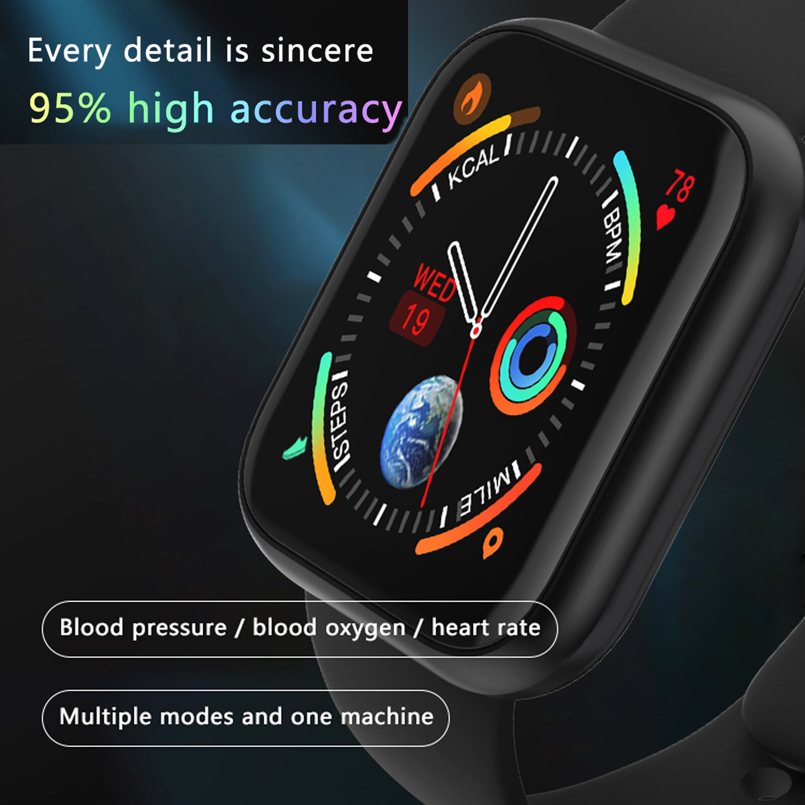 Bluetooth Smart Watch Sports Fitness Tracker Sleep Monitor Watch for Men Women