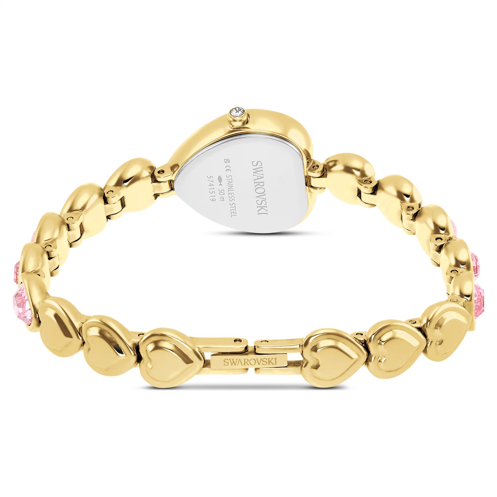 Swarovski Idyllia Heart Watch, Crystal Bracelet, Pink, Gold Tone Finish 5741519