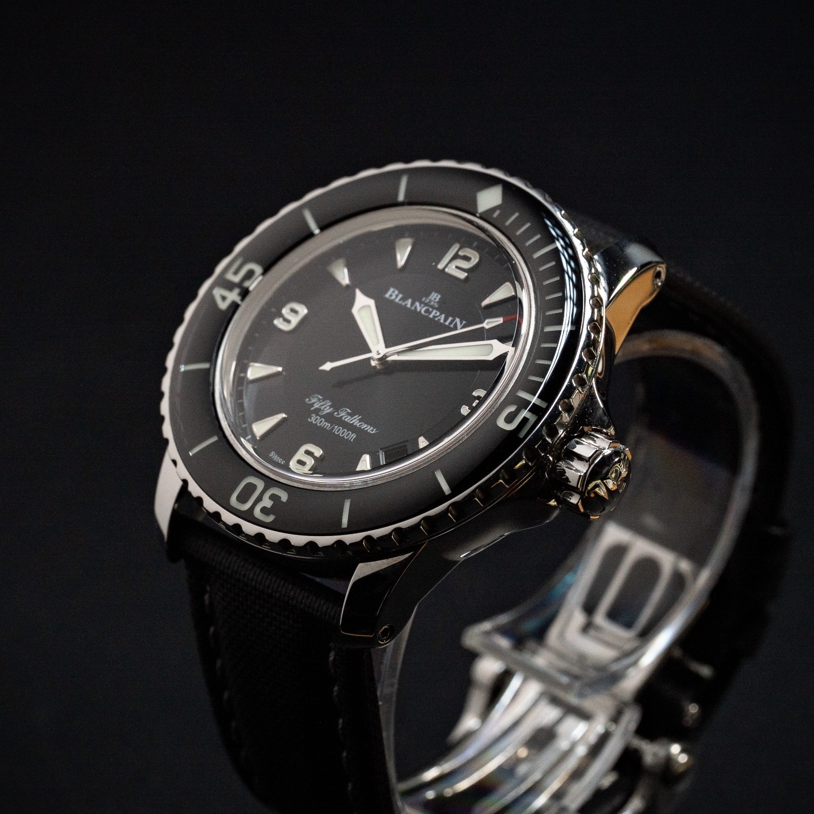 Blancpain Fifty Fathoms 45mm Black Dial 5015-1130-52 Complete – Deployant Clasp
