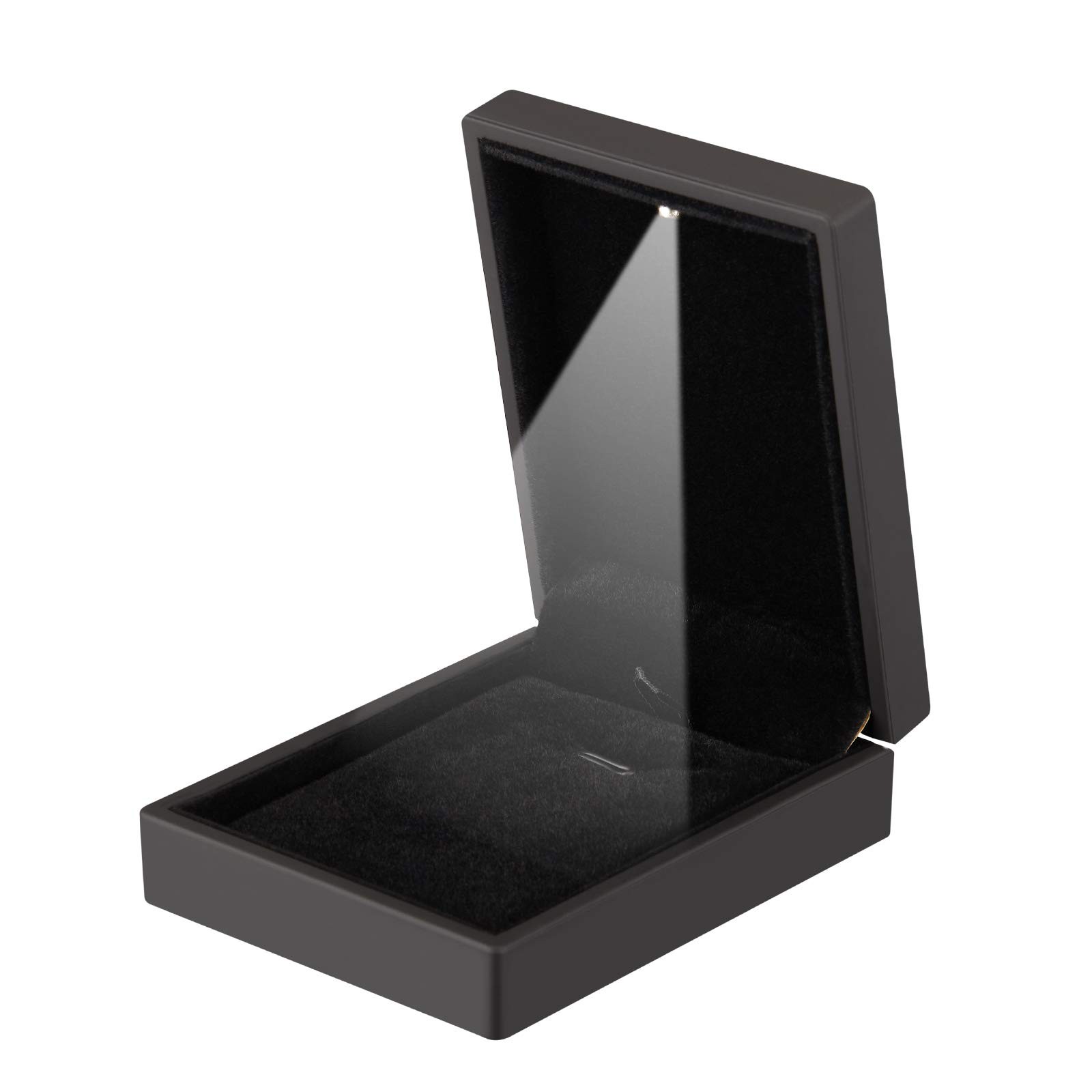 LED Light Pendant Necklace Gift Box, Velvet Jewelry Storage Display Case for …