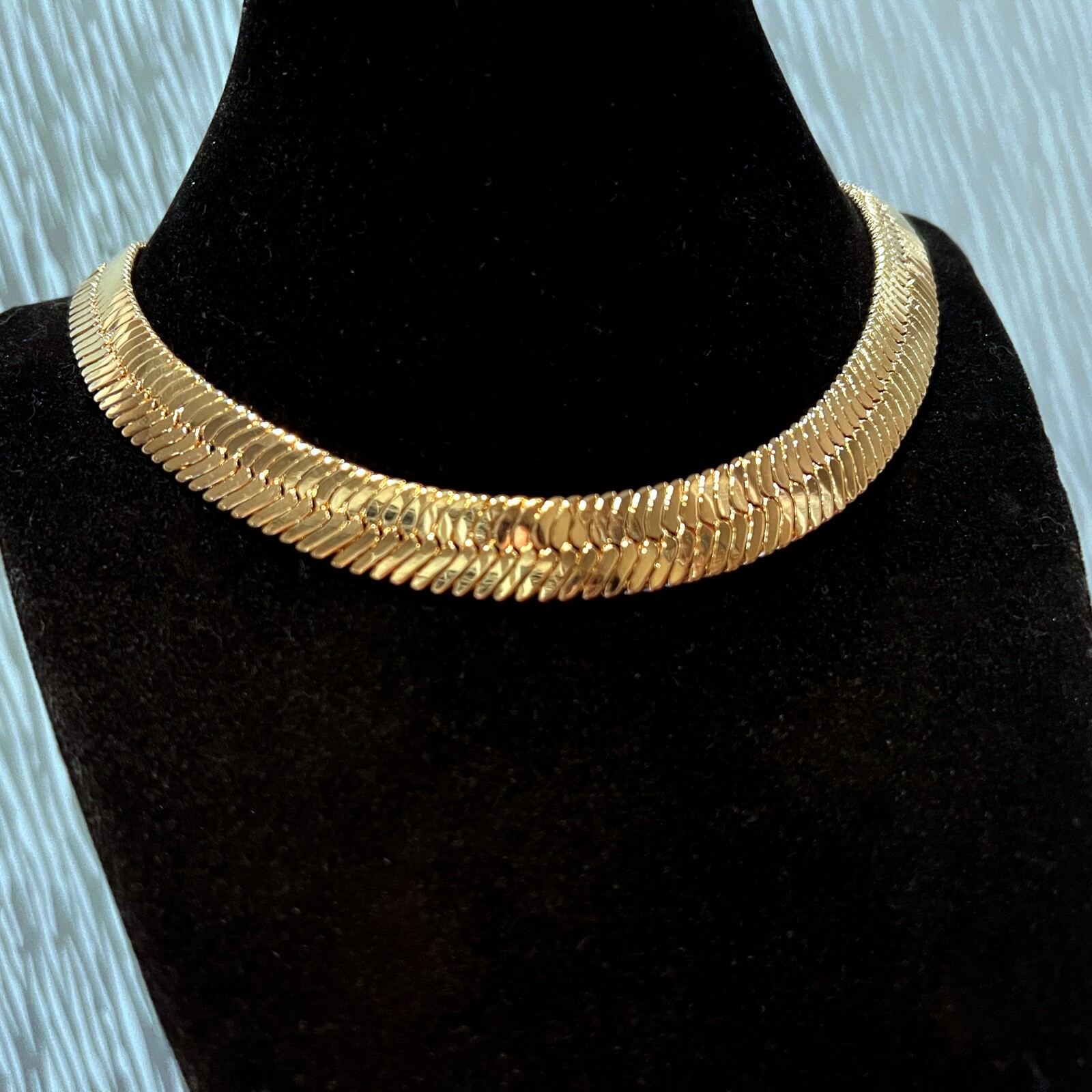 Mens 14K Gold Plated Herringbone Chain Flat Hip Hop Necklace 20″-30″ 4MM-14MM