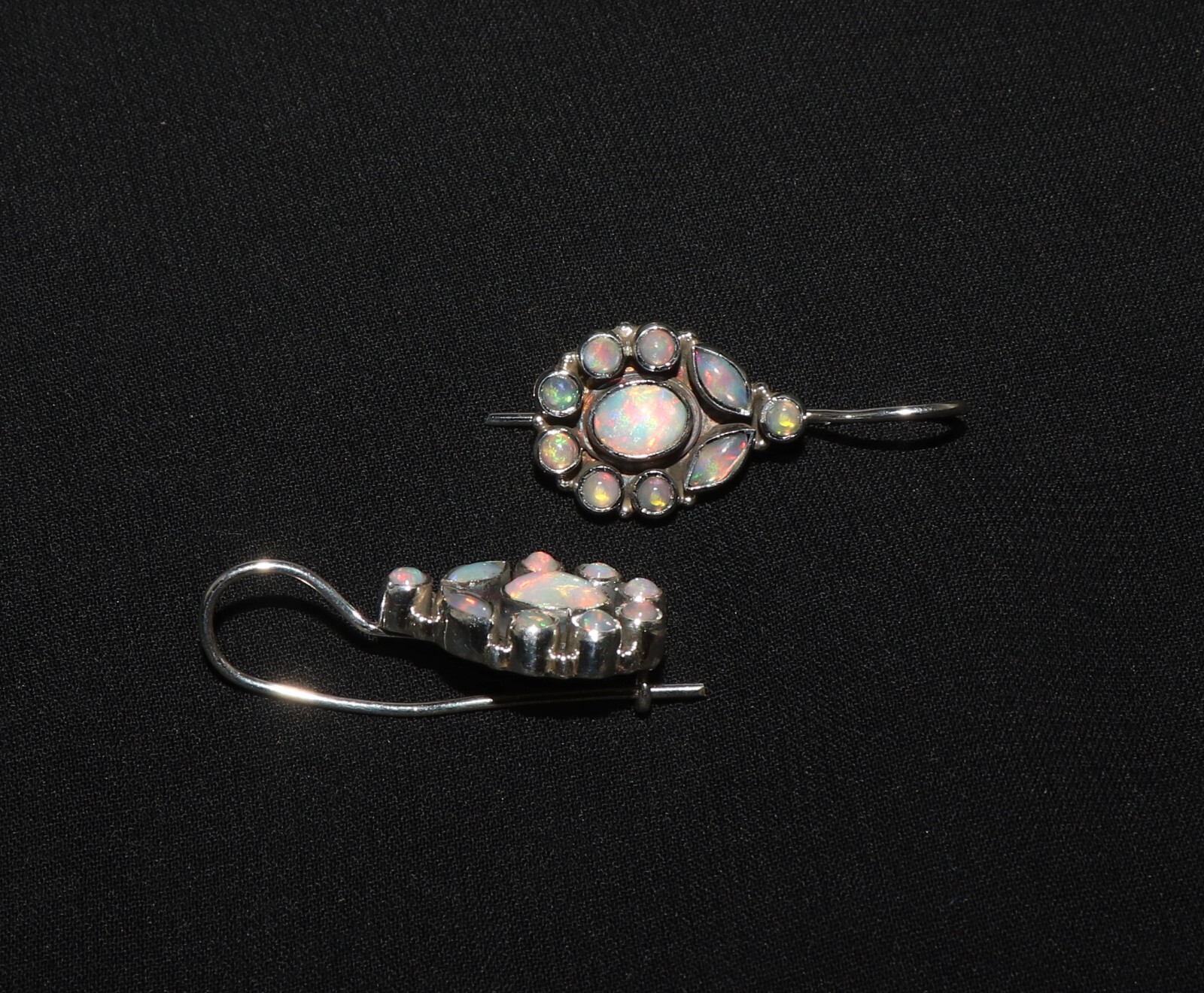 Natural Ethiopian fire opal earring with sterling silver opal cabochon earring