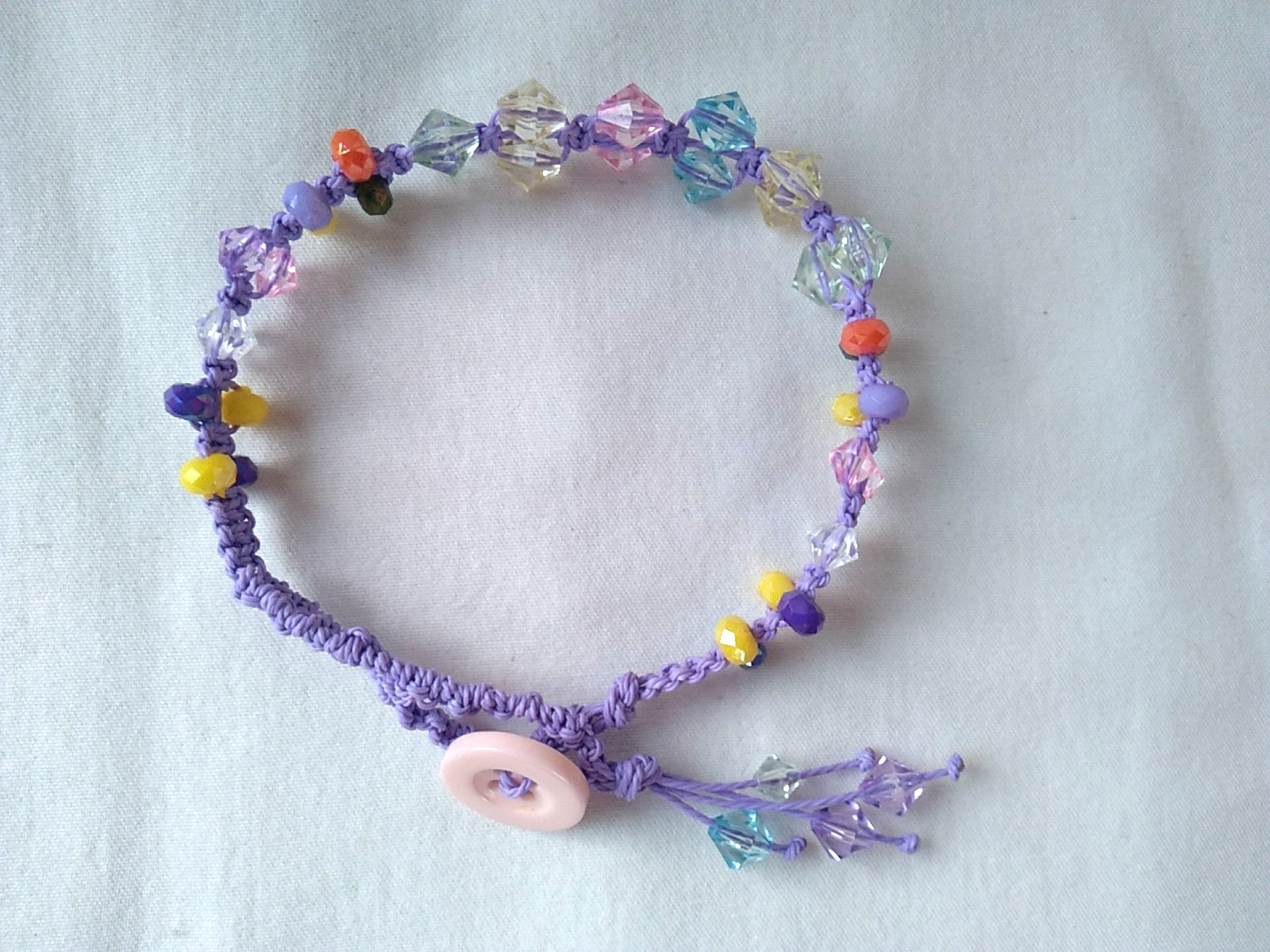 Beaded Macrame Anklet 9-10″Adj Bracelet Boho Jewelry US Seller New