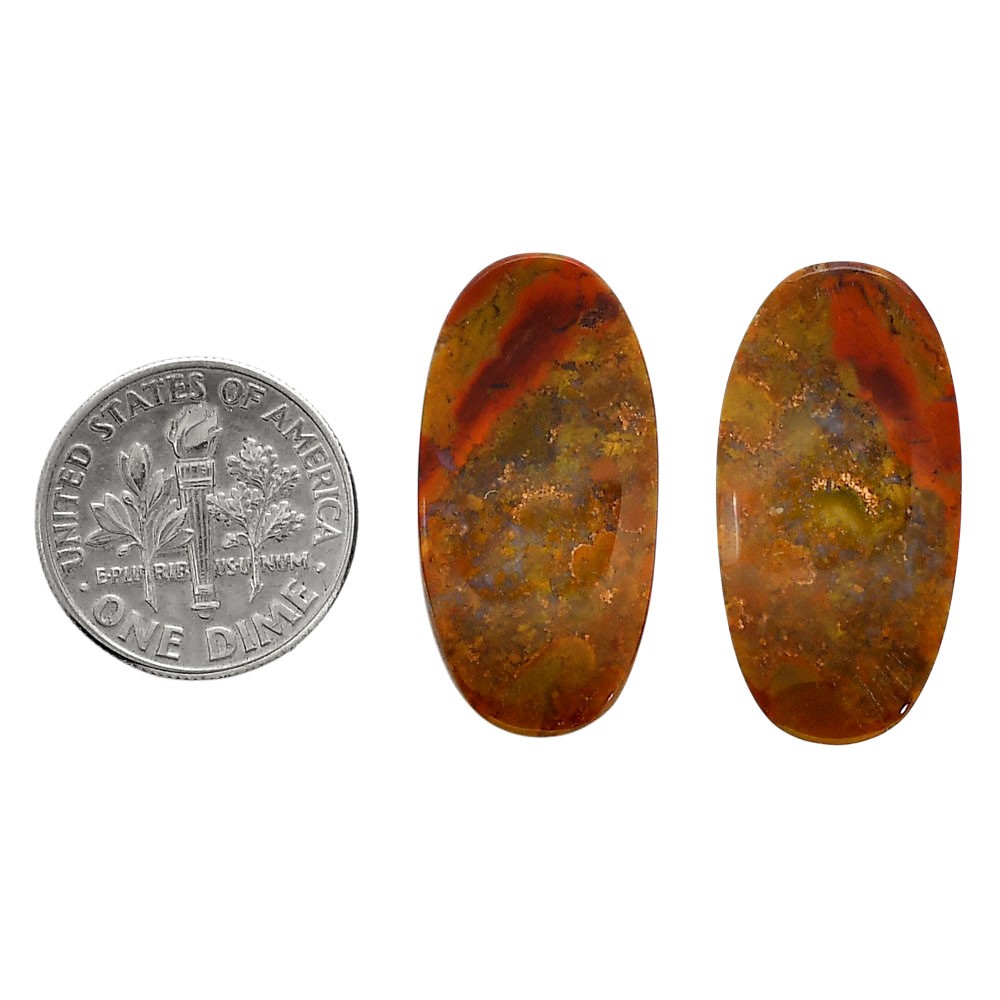 Natural Rare Cady Mountain Agate Pair 13.5×26.7×4.3 mm Oval Gemstone LS71-04333