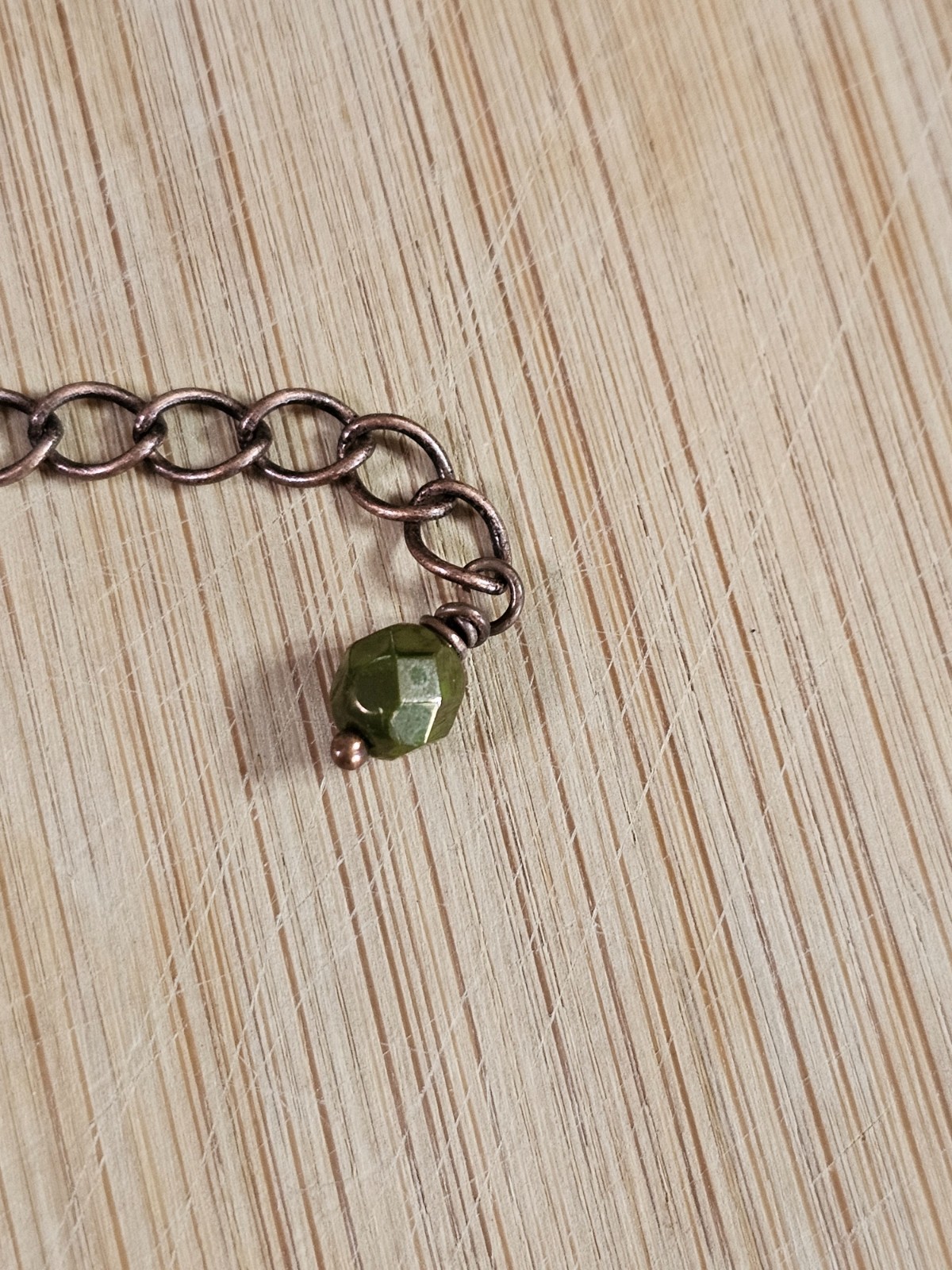 B1-9 Olive Purple Copper Drop Earrings Matching Cup Chain Bracelet Set