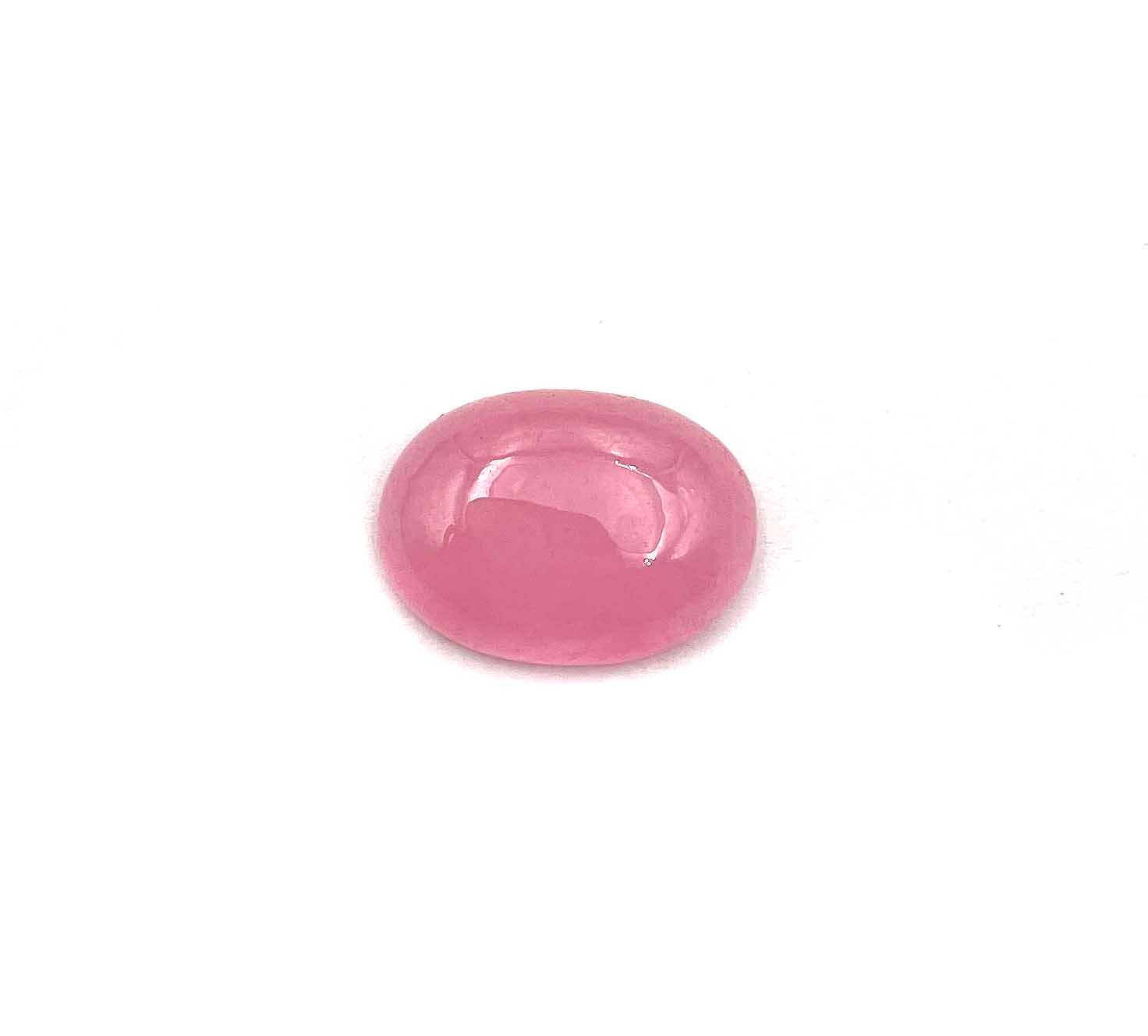 Pink Jade Oval Cabochon Loose Gemstone 13.50*18.50 MM 14 CT