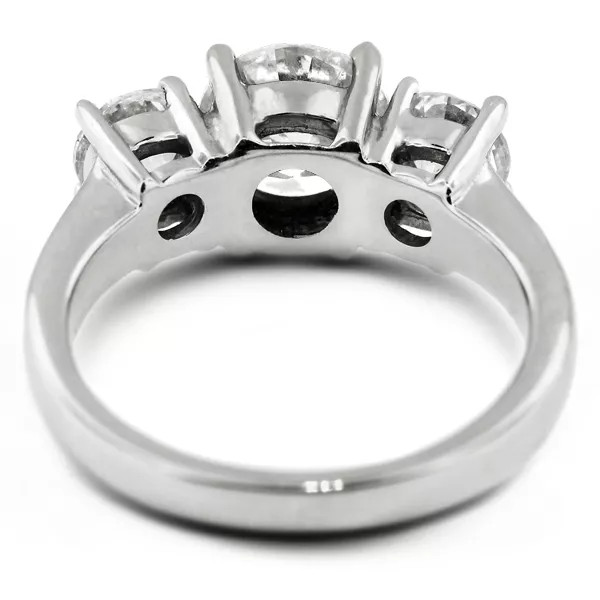 3-Stone Engagement Ring 14K Gold Classic 1.30 CT Round Lab-Grown Diamond D VS1