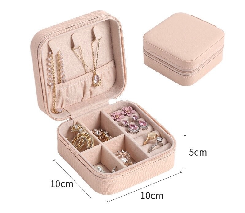 Small Travel Jewelry Box Organizer – Girls Women Gift Rings Earrings Necklaces J