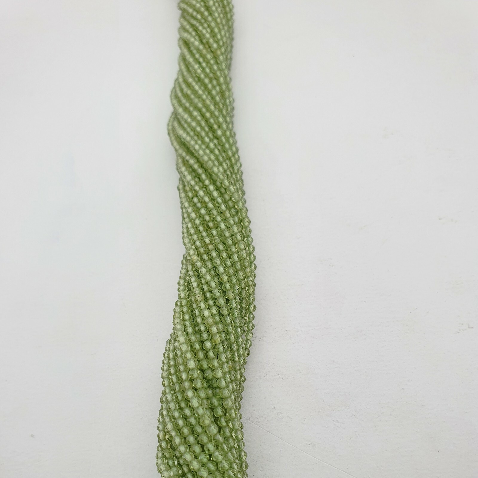 Natural Peridot Gemstone Roundelle Faceted Beads Strand 2 MM 13 Inch.
