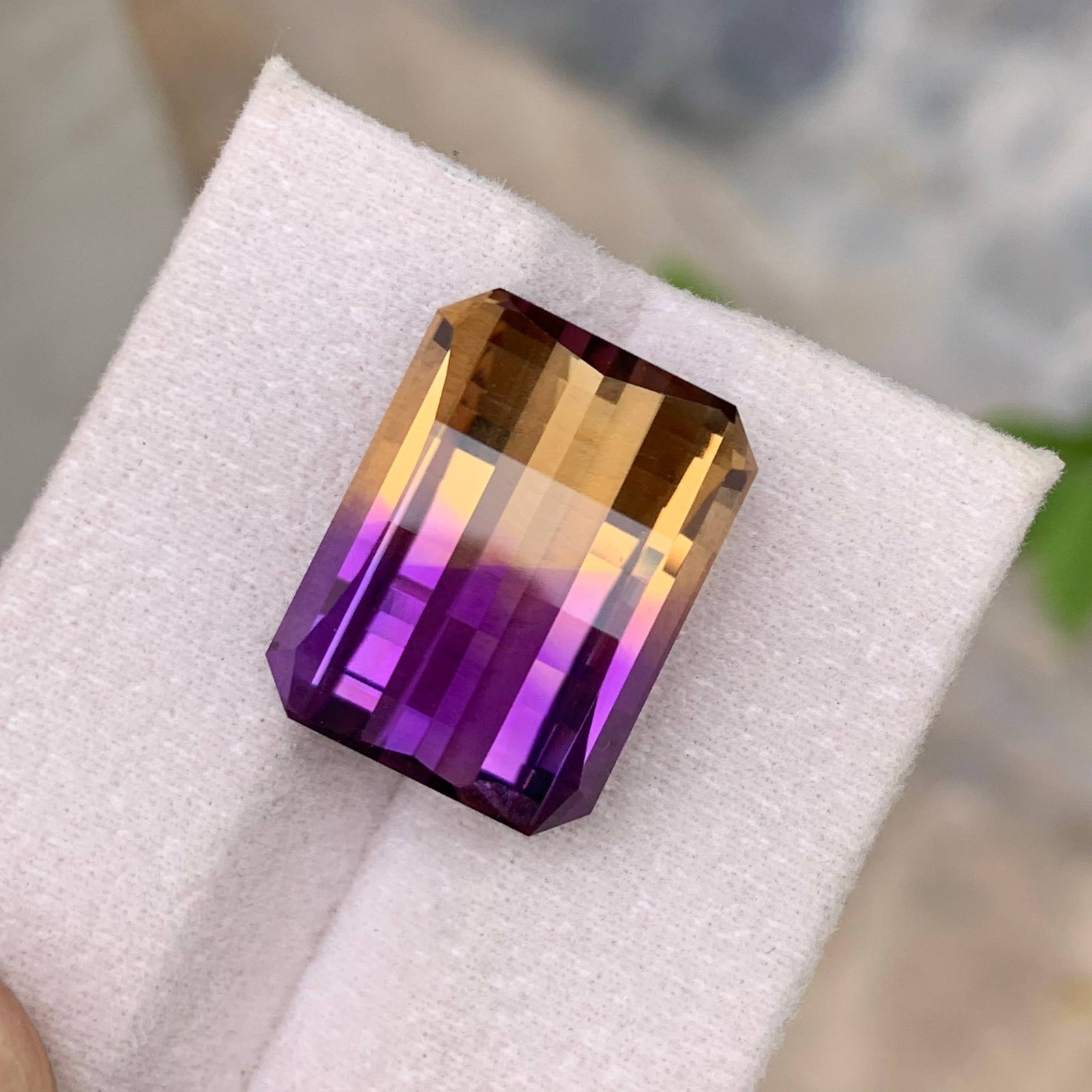 Natural Ametrine 22.46 Ct Pixel Cut Loupe Clean Bolivia Untreated Gemstone