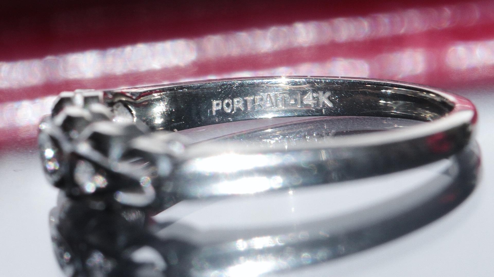 14k white gold ring & diamonds size 4.5 wedding band handmade 2.0gr Portrait