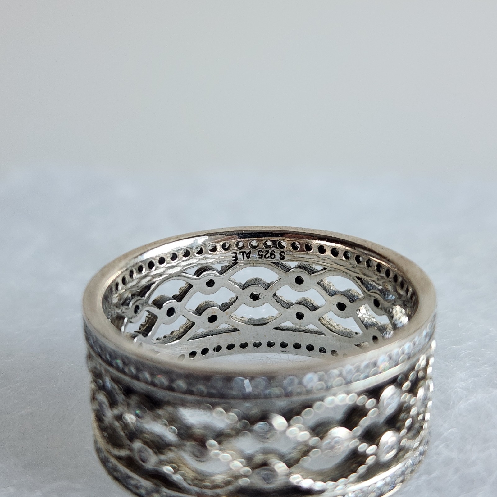 Authentic Pandora Vintage Allure CZ Openwork Ring S925 ALE Size 58/ US 8.5