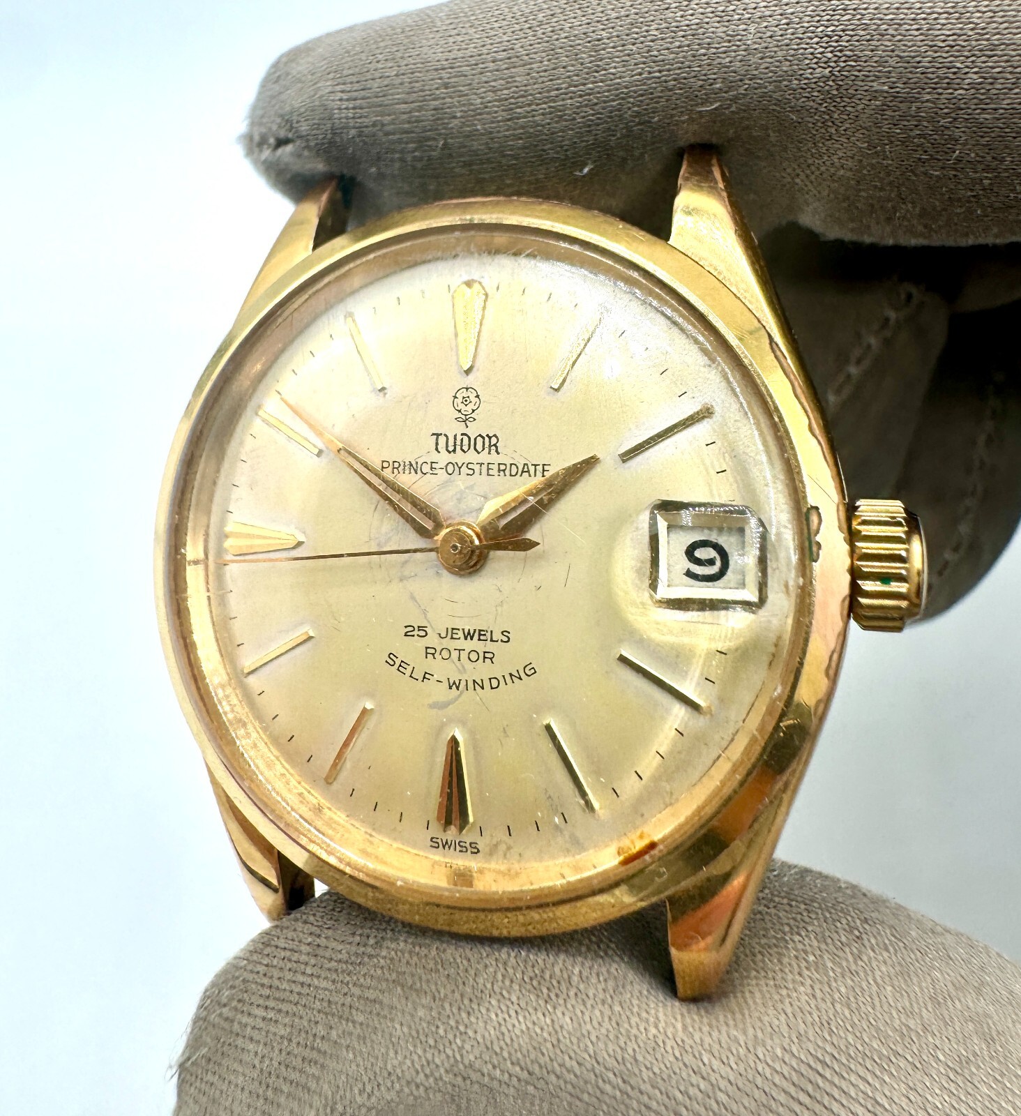 Vintage Tudor Prince Oyster Date Watch 25 Rubies Model 7970 Gold-Capped