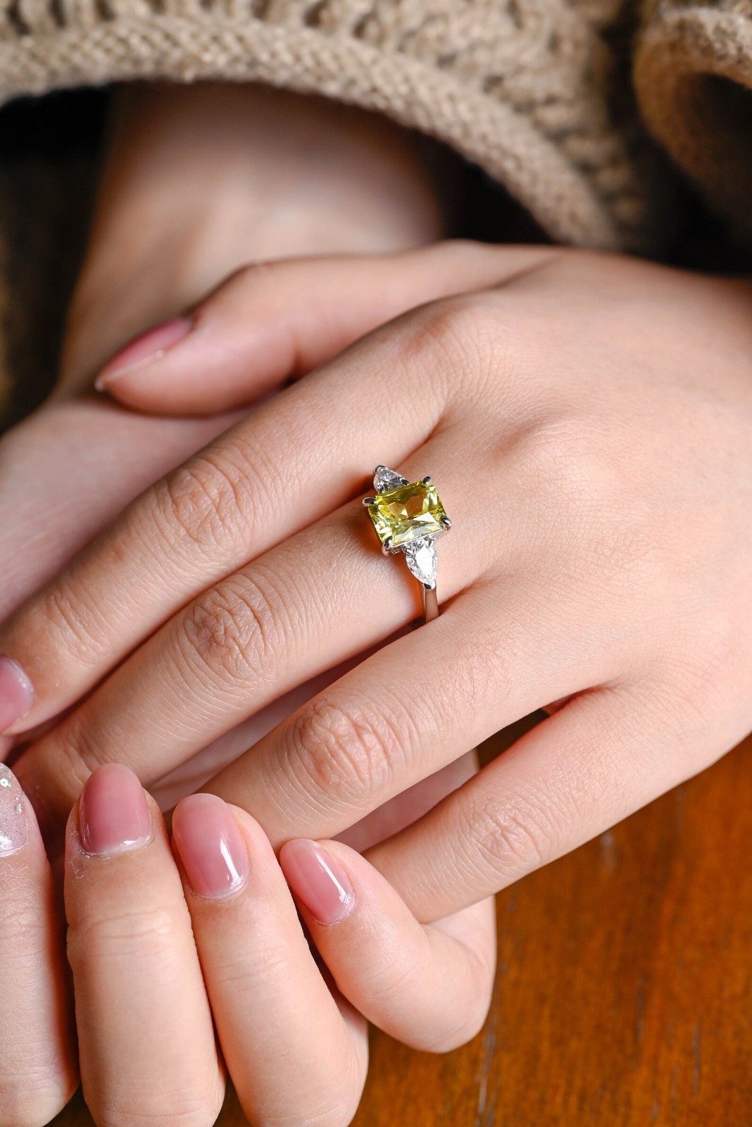 2.50 Ct Emerald Cut Yellow Sapphire Diamond Wedding Ring 14K Solid White Gold 5