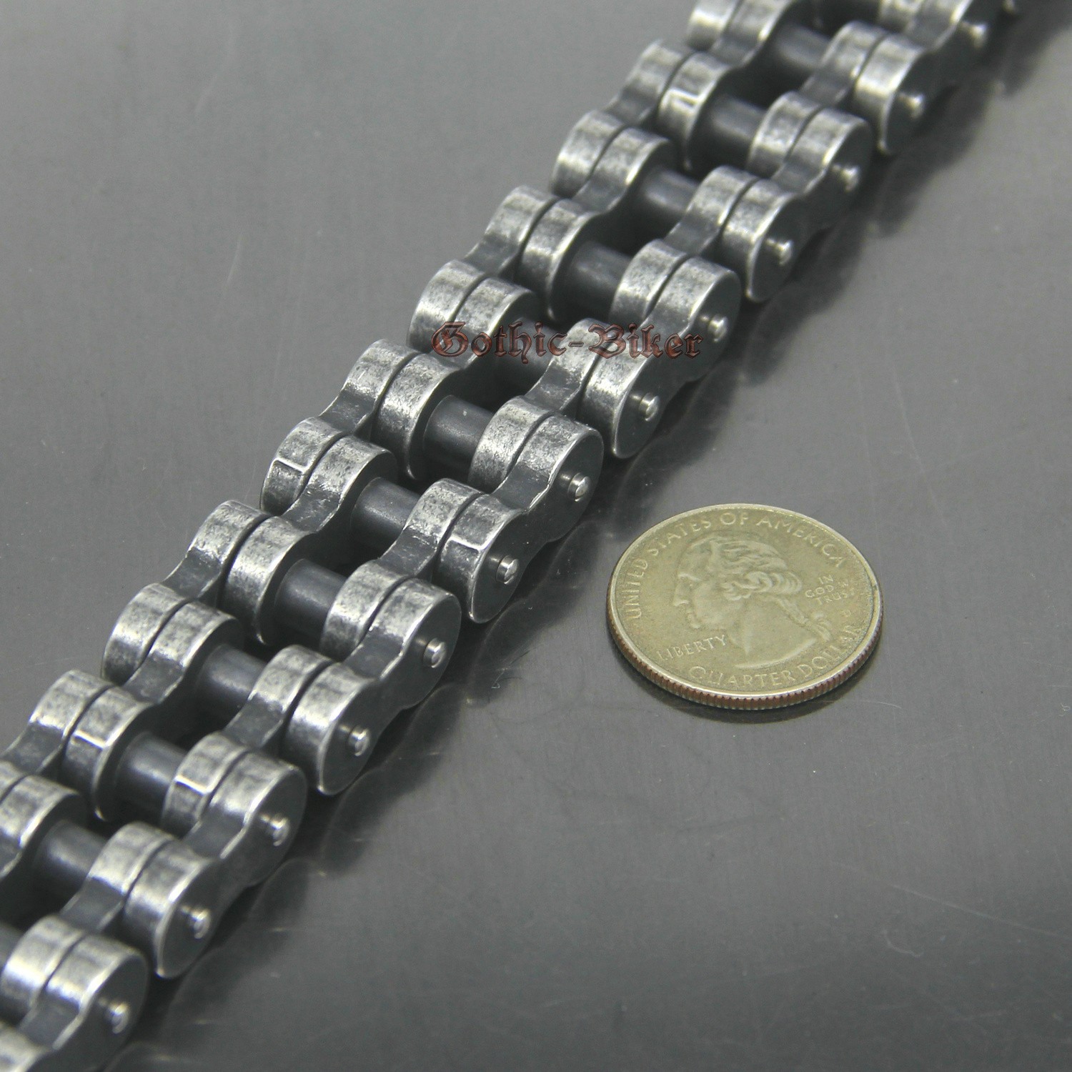 Heavy Chunky Motorcycle Bike Chain Men’s Bracelet Stainless Steel Gunmetal Tone