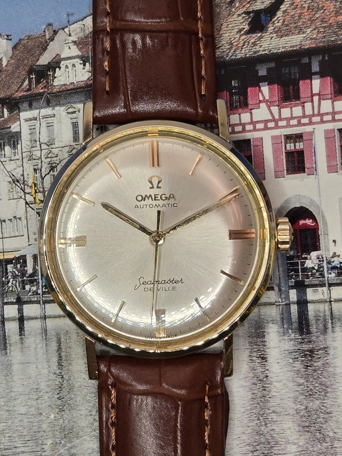 1962 Vintage Omega Seamaster Deville 14k Gold Filled 34mm Automatic Classic Chic