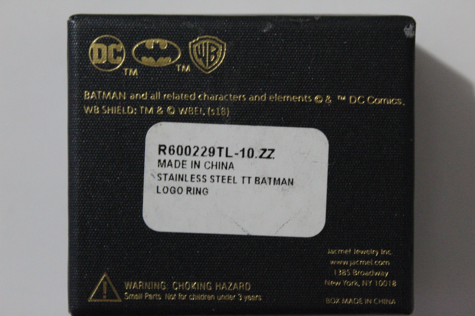 Batman Ring Stainless Steel (s18) DC Comics Batman Logo Warner Bros
