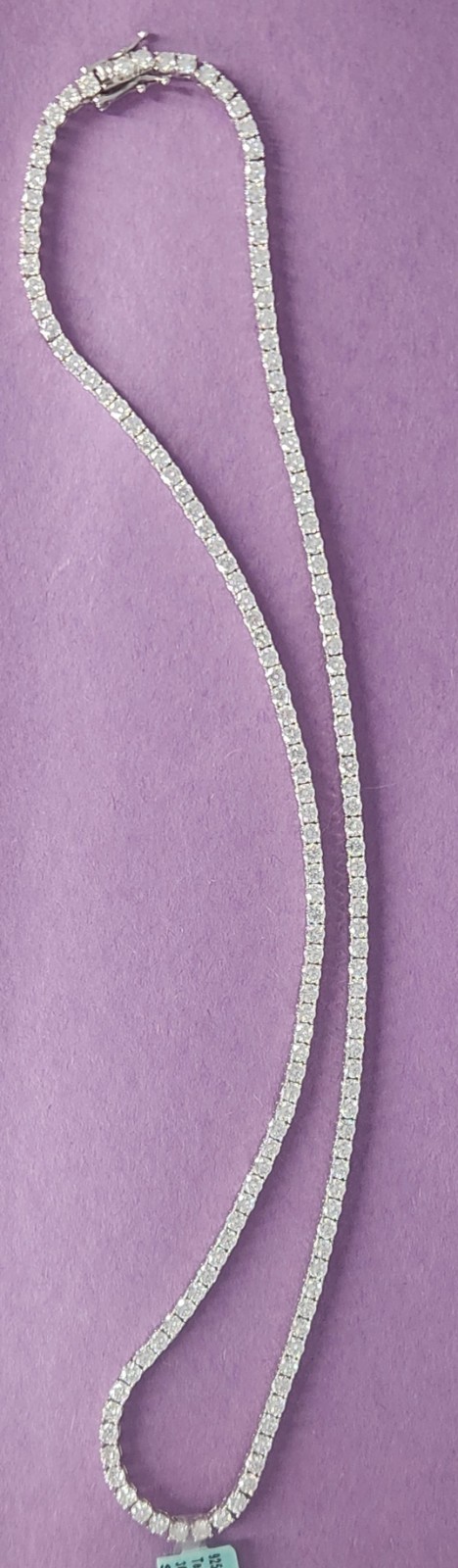 925 Silver + Moissanite 30.0 ct VVM 3mm 20″ Tennis Necklace