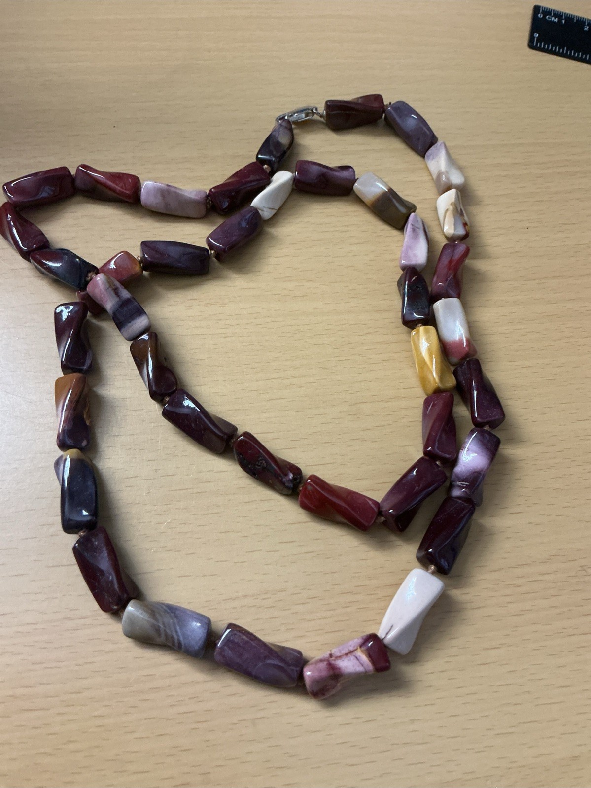 925 Silver Statement Modernist Agate Necklace 92 Cm Long / Stunning/ Signed