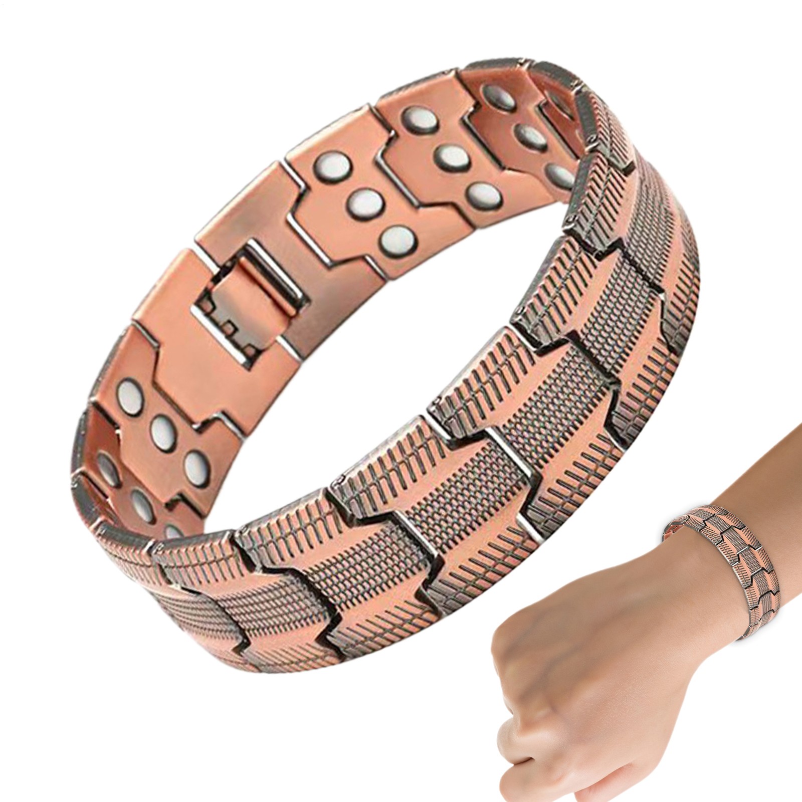 Men’s Bracelet Magnetic Therapy Arthritis Pain Relief Pure Solid Copper Bangle