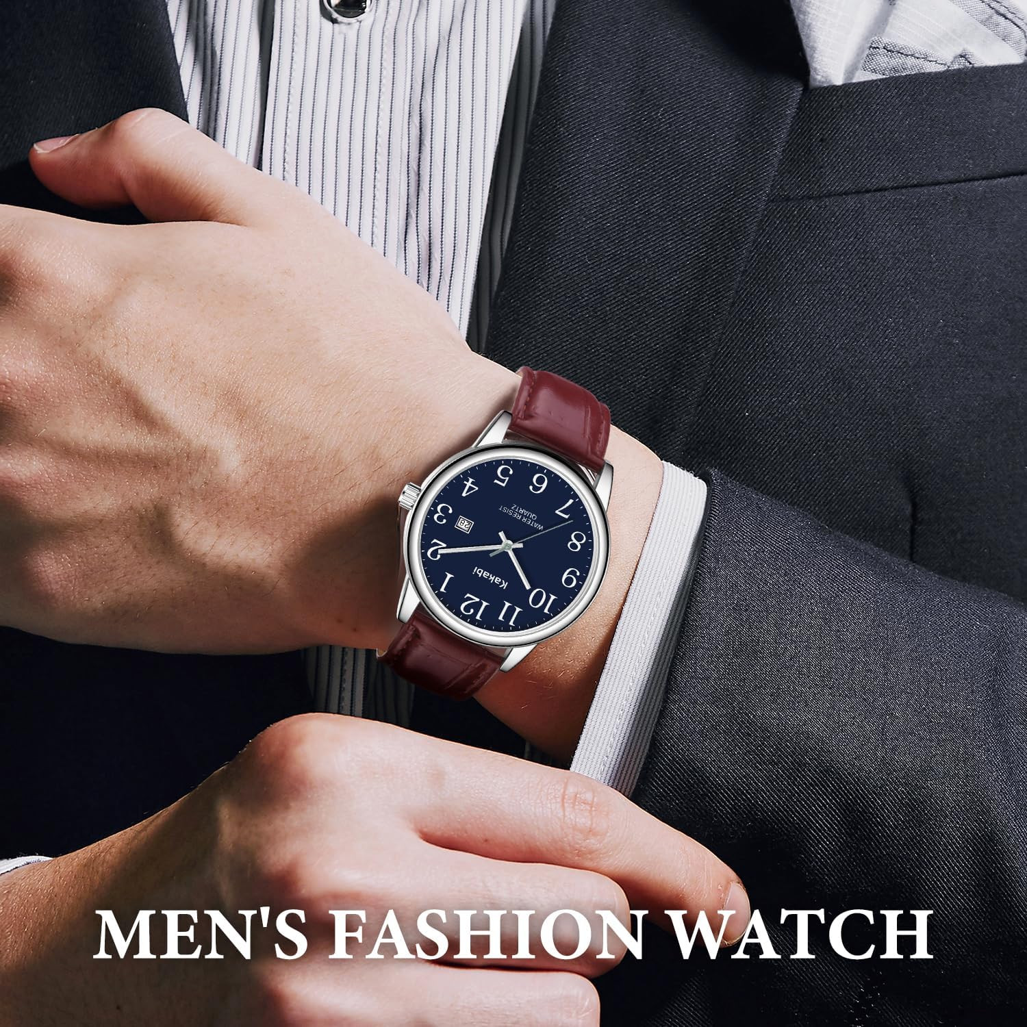 Watch for Men, Easy Reader Unisex Analog Quartz Waterproof Wristwatch with Date