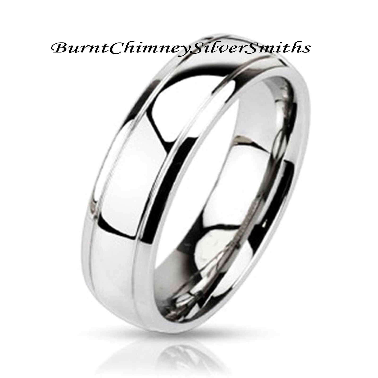Custom Hand Stamped S/Steel Personalized Name Ring Hand Made 6mm BCSS-M0021