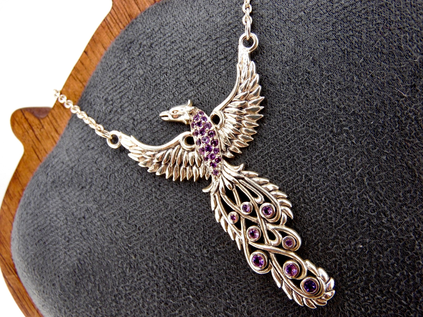 Peter Stone Sterling Phoenix Necklace Pendant “Honor Thy Flying Phoenix” 925