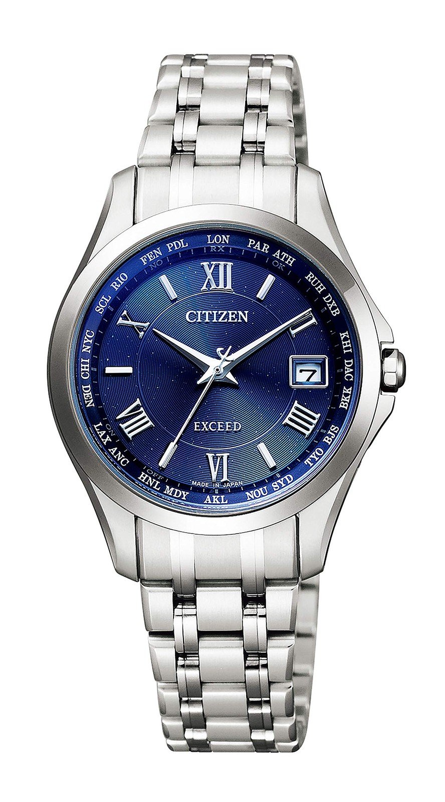 Unused CITIZEN EXCEED Eco-Drive EC1120-59L Blue Flight Pair Women’s Watch in Box