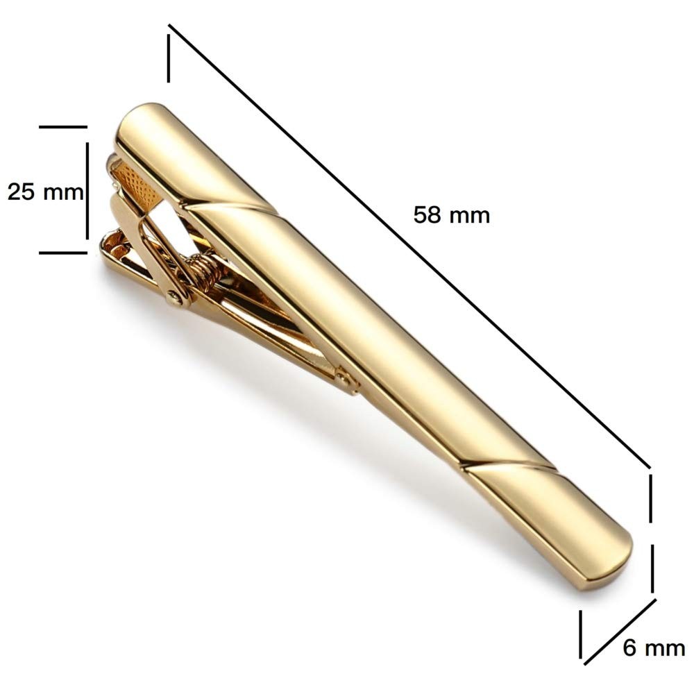 MOZETO Tie Clips for Men, Black Gold Blue Silver Tie Bar Set for Regular Ties…