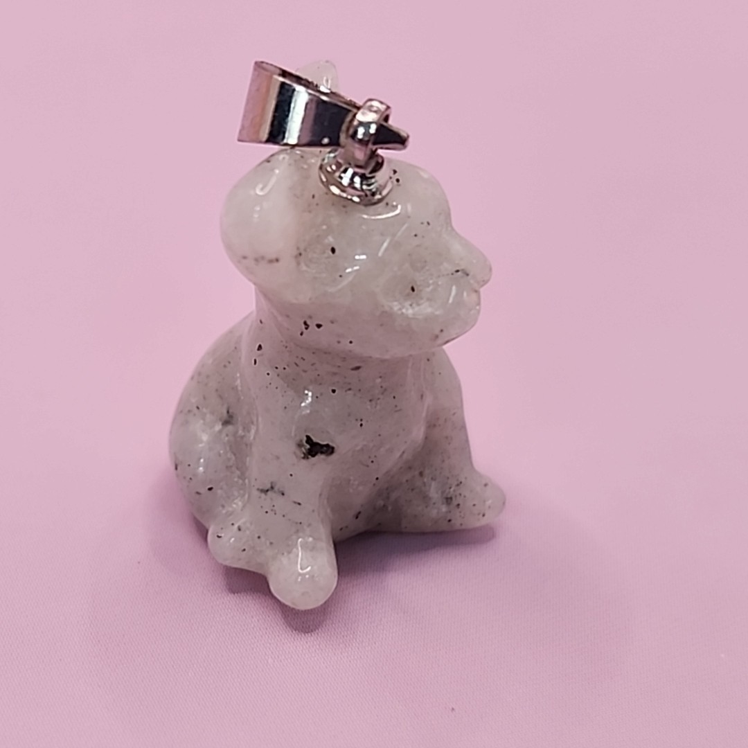 NEW TGS Jewelry River Siren Frenchie Dog Shapped Crystal Necklace Charm