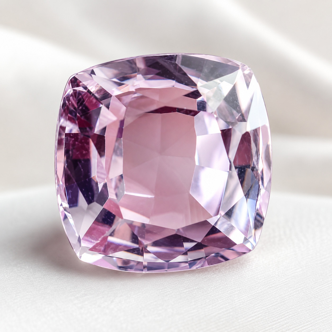 Shiny 14.85CT Light Pink Sapphire Cushion Cut Natural Gemstone. Certified