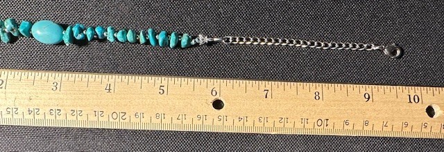 Signed RLL Vintage, Authentic, Turquois 21-1/2 Inch Necklace 8 Lg. 45 Sm. Beads