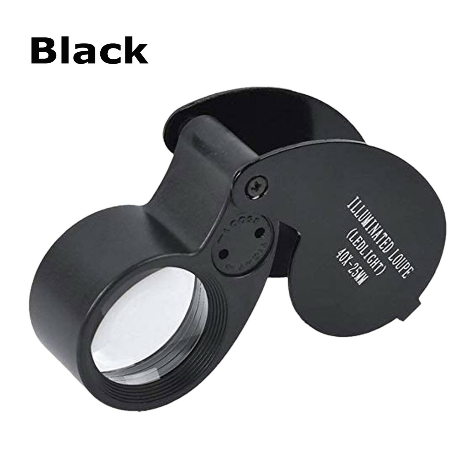 40X Magnifying Loupe Jewelry Eye Glass Magnifier LED Light Jewelers Loop Pocket
