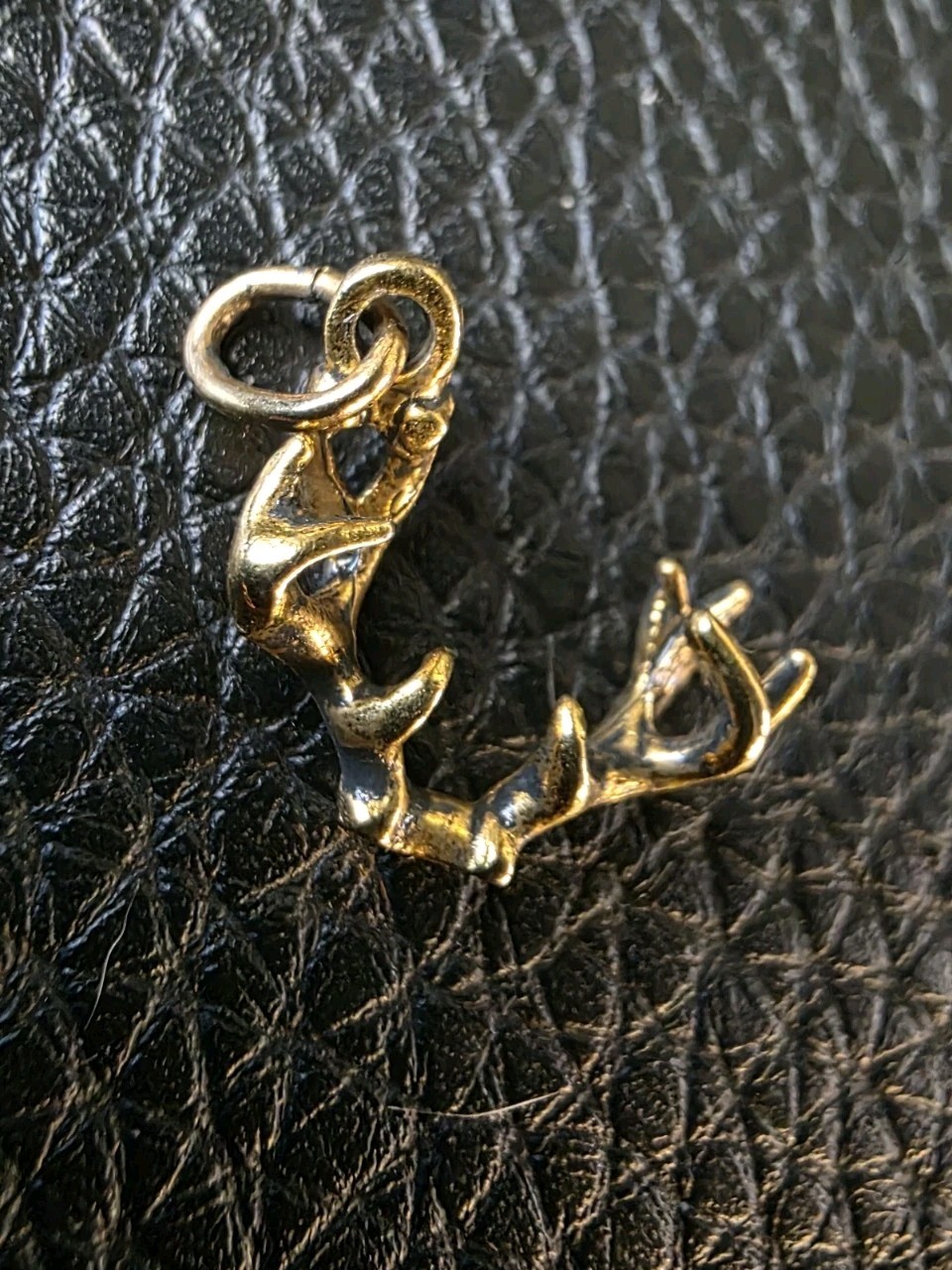 Vintage Antler Charm Kinney Gold Tone Deer Elk Rack Hunting Stag Horns Pendant