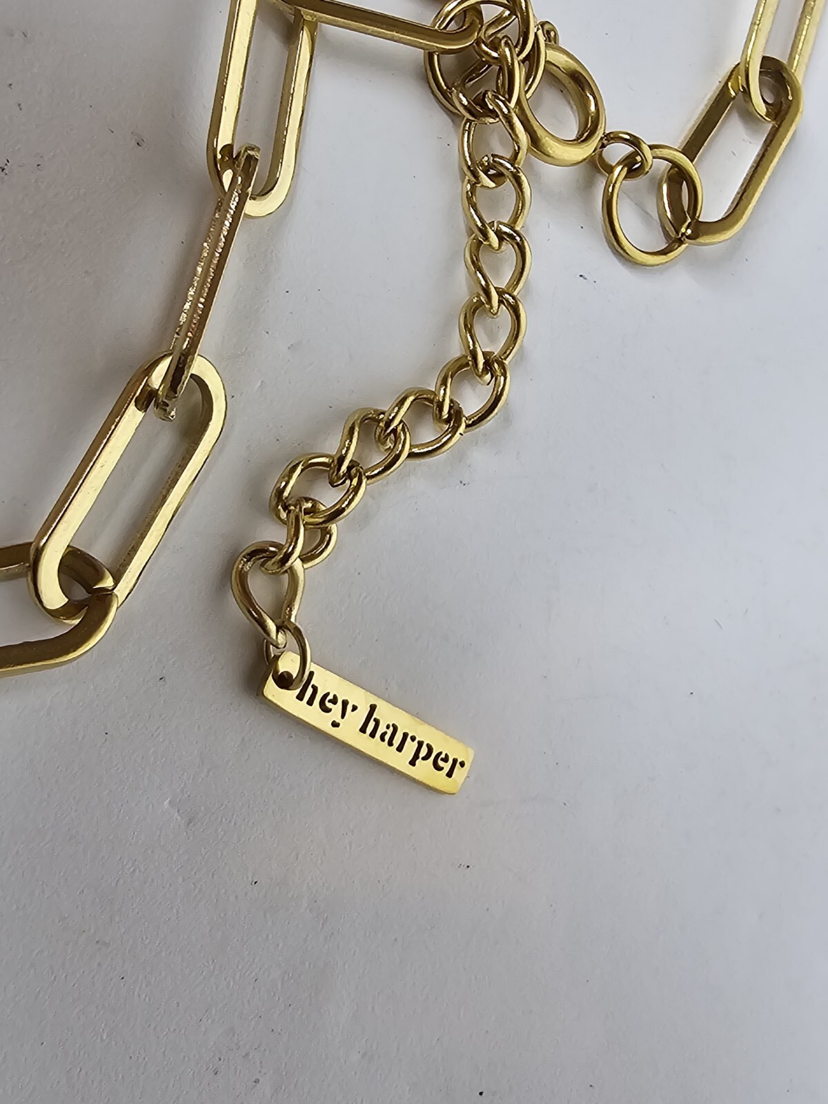 Hey Harper Gold Plated Paper Clip Chain Necklace Women’s 41cm-46cm