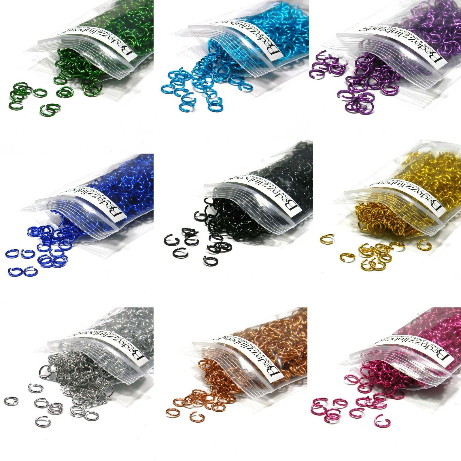 300 Aluminum 6mm 20 Gauge Bright Colored Open Round Jumprings Jump Ring Findings