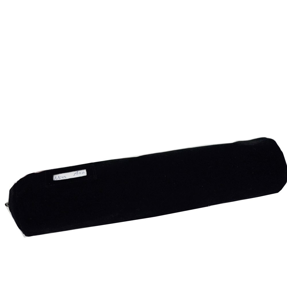 UnionPlus Velvet Jewelry Roll Bag for Brackets Bangles Watches, Large, Black