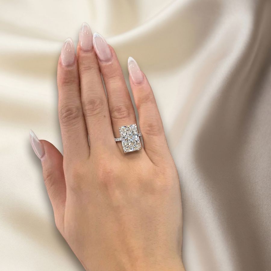 3.00Ct Radiant-Cut VS1 Lab Grown Diamond Wedding Engagement Ring 14k White Gold