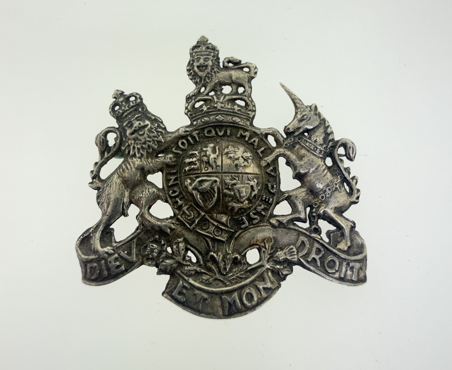 Vintage Stieff Sterling Silver British Royal Coat of Arms Brooch Badge