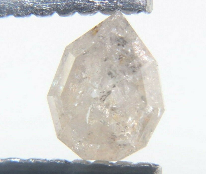 0.54cts Geometric Pear Shape Salt n Pepper Rose Cut Diamond 5.43×4.34×2.92 MM